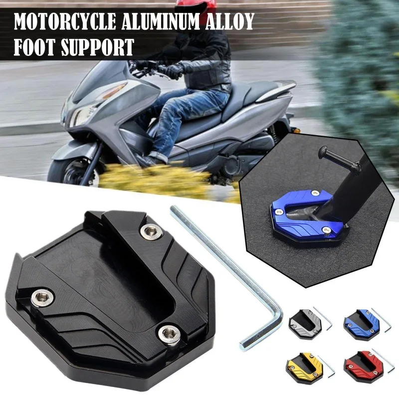 Aluminum Alloy Motorcycle Bike Kickstand Extender Foot Side Stand Extension Foot Pad Support Plate Motorbike Accessories