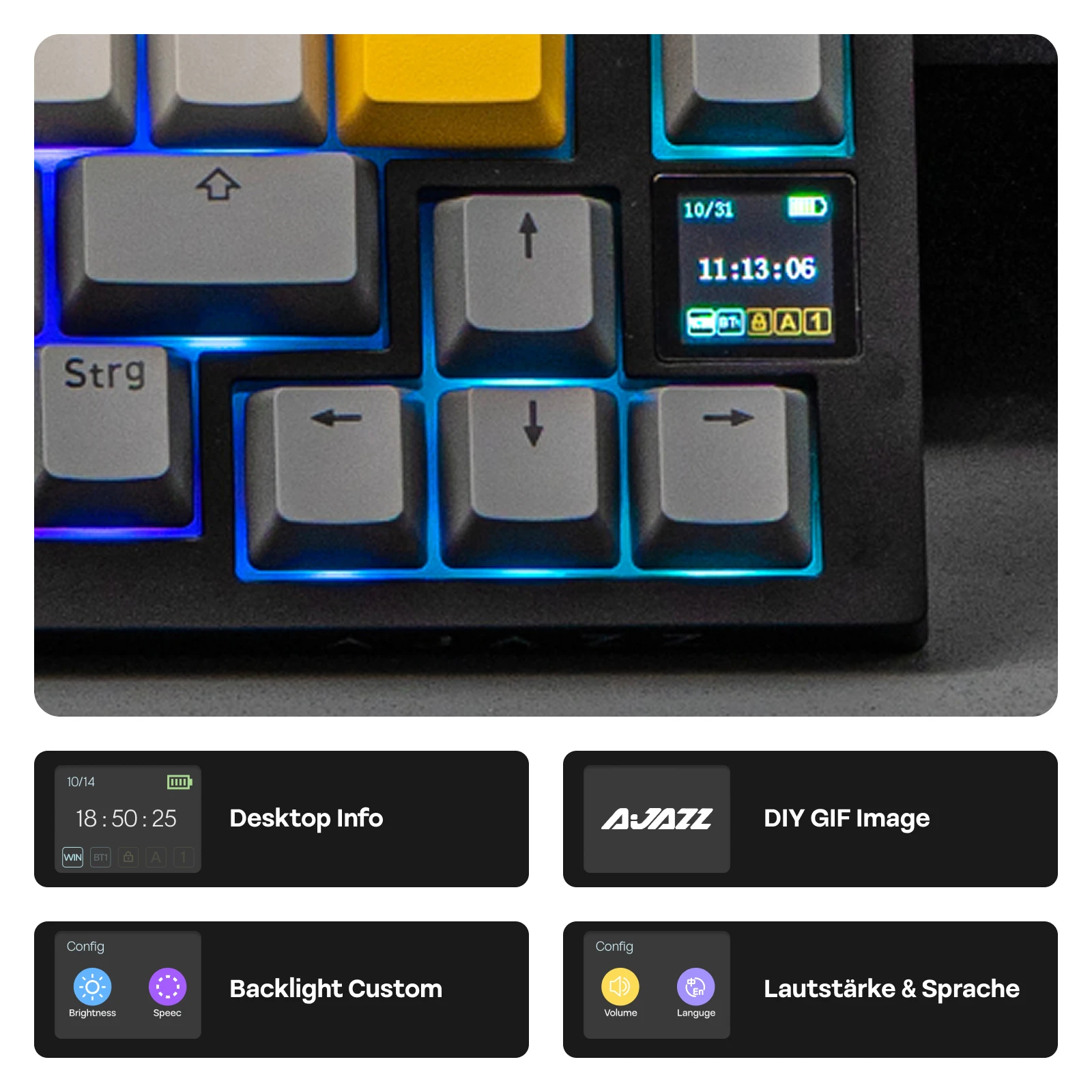 ISO-DEレイアウト 75% メカニカルキーボード AK820 PRO
