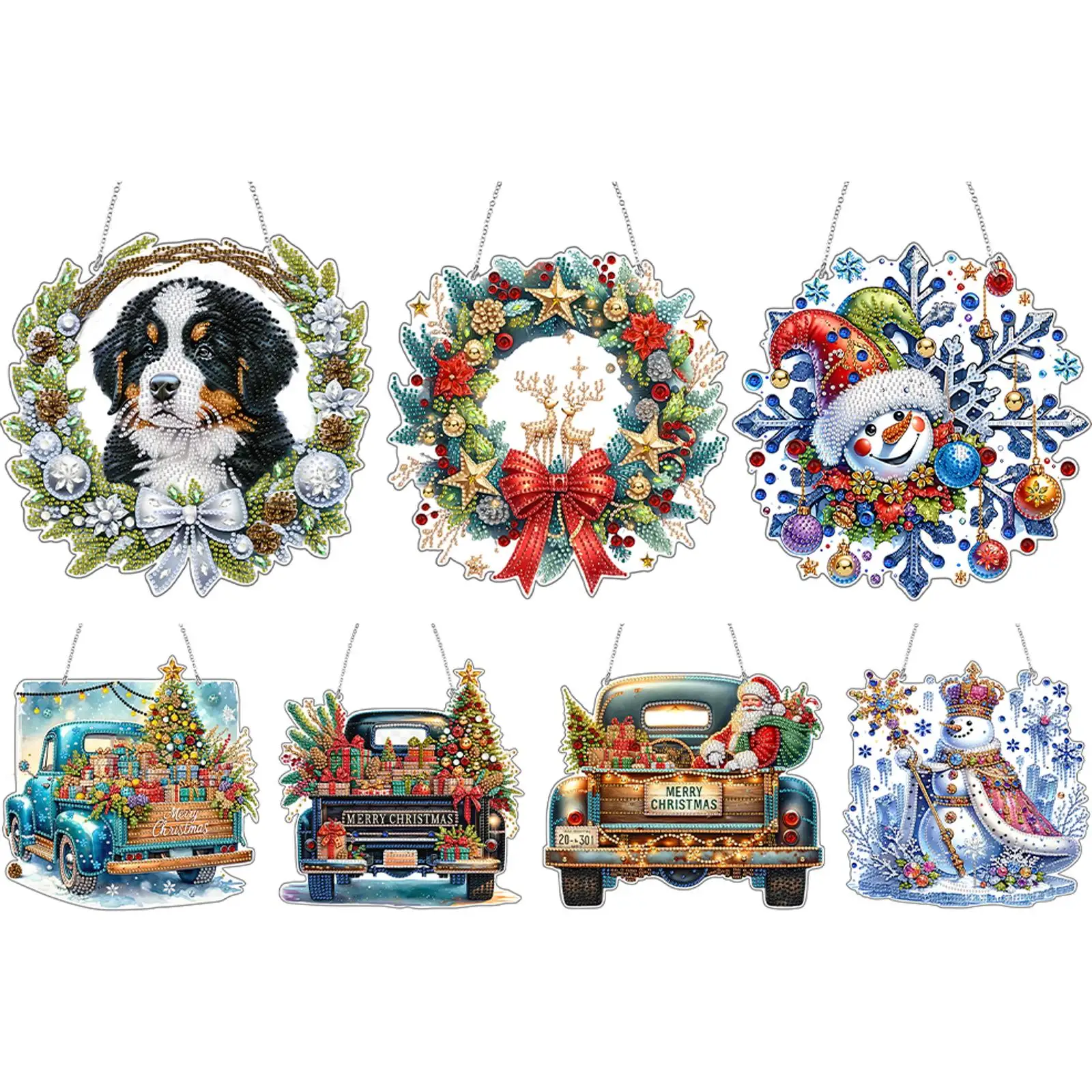

2D Flat DIY Acrylic Diamond Painting Kits Special Shape Crystal Rhinestone Art Pendants for Living Room Home Office Decoration