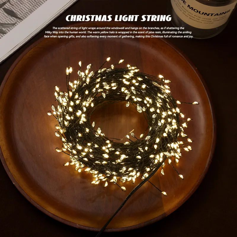 Weatherproof Warm White Firecracker LED String Lights Suitable For Tree Decor And Outdoor Scene Arrangement