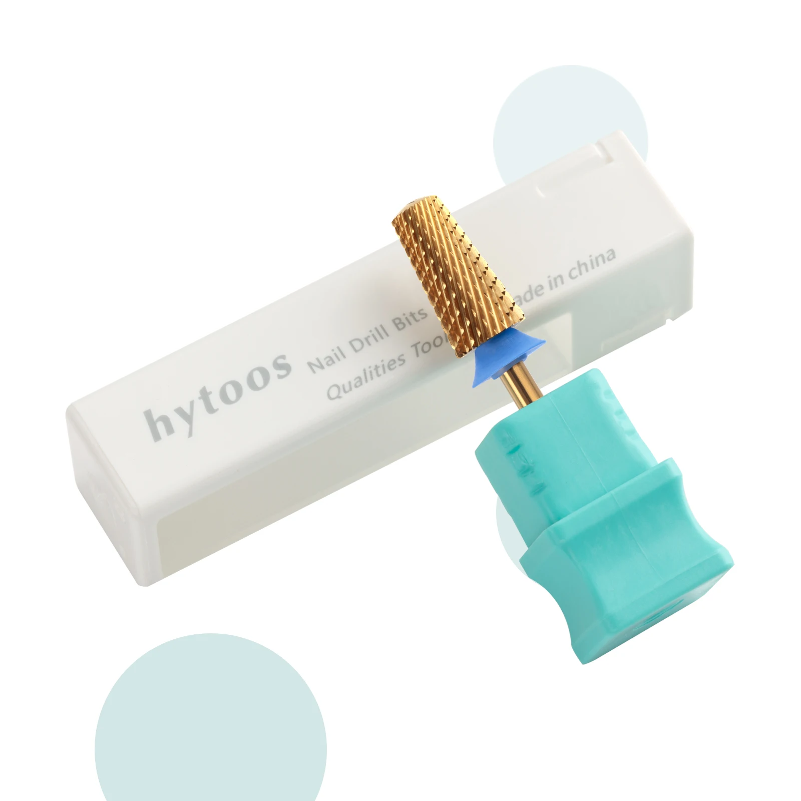 Hytoos-チタンネイルドリルビット、チタン、安全ポスト、3/32超硬、滑らかなトップ、マニキュアビット、削除ジェル、マニキュアドリルアクセサリー