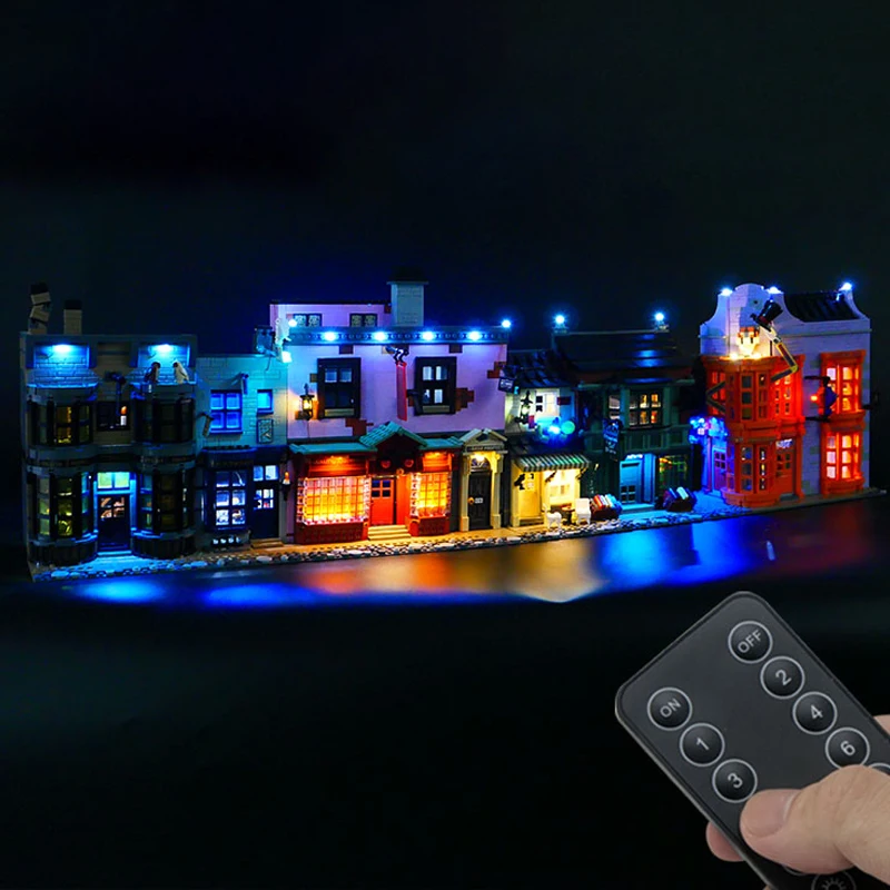 

DIY LED Light Kit Wizard Alley Building LED Kit Remote Light Set for 75978 Magical Street Model (Lights Only)