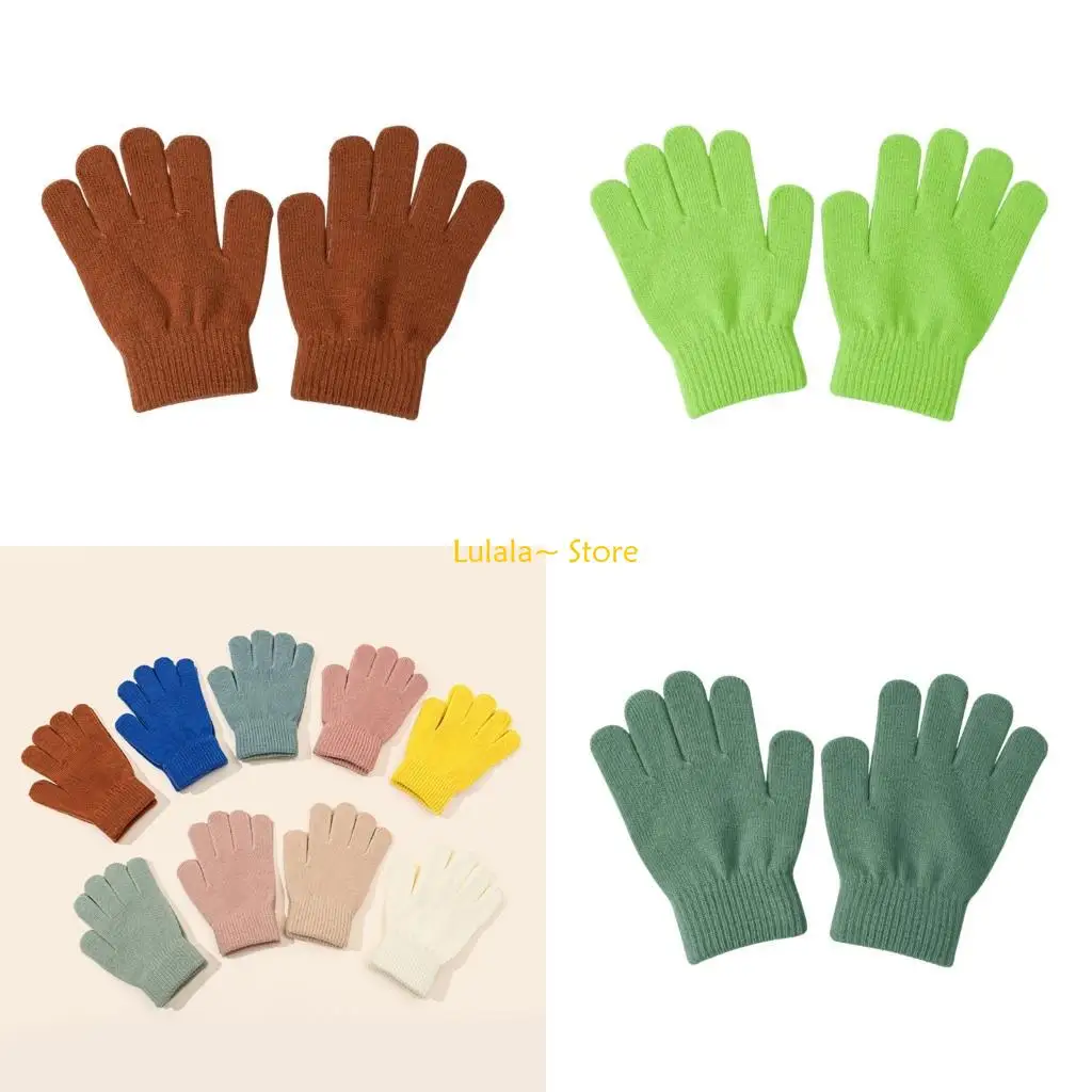 

Y4QA Cosy Infant Gloves Elastic Knit Design Thermal Cold Weather Wear