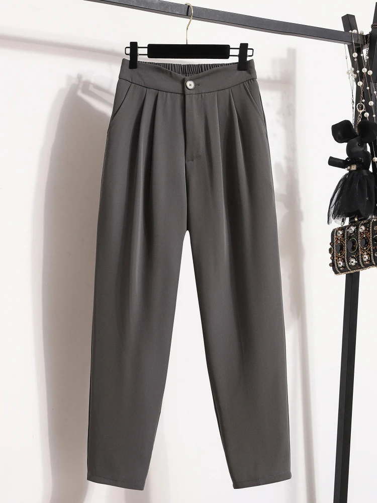 

High Quality Korean Style Straight Trousers Plus Size Pants Woman Autumn Winter 2025 New Arrival High Waist Suit Pants