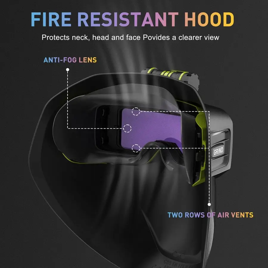 مجموعة نظارات لحام SPOTLITE True Color Auto Darkening، قناع حماية كامل للوجه لـ Tig، Mig، عصا قطع البلازما، أمبير الرقبة #1