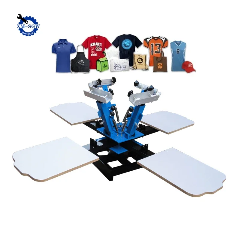 Low Price Manual Carousel Silk Screen Printing Machine for T shirts/ Cloths/Textil/Garment