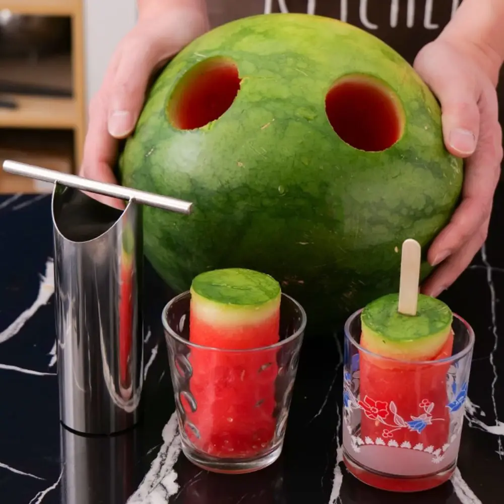 

T Shape Stainless Steel Watermelon Corer Rust-proof Non-slip Watermelon Hole Opener Bottom Toothed Design Fruit Core Remover
