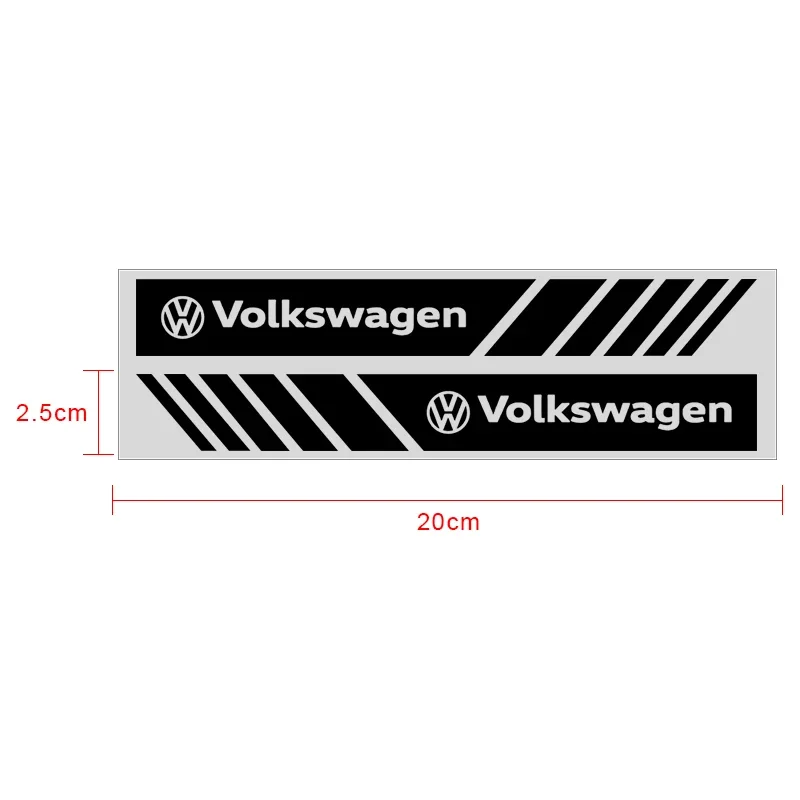2PCS Car Rear View Mirror Side Stripe Badge 3D Sticker Car Emblem For VW Polo Passat B5 B6 B7 T4 T5 Golf 4 5 6 Tiguan Jetta Gol