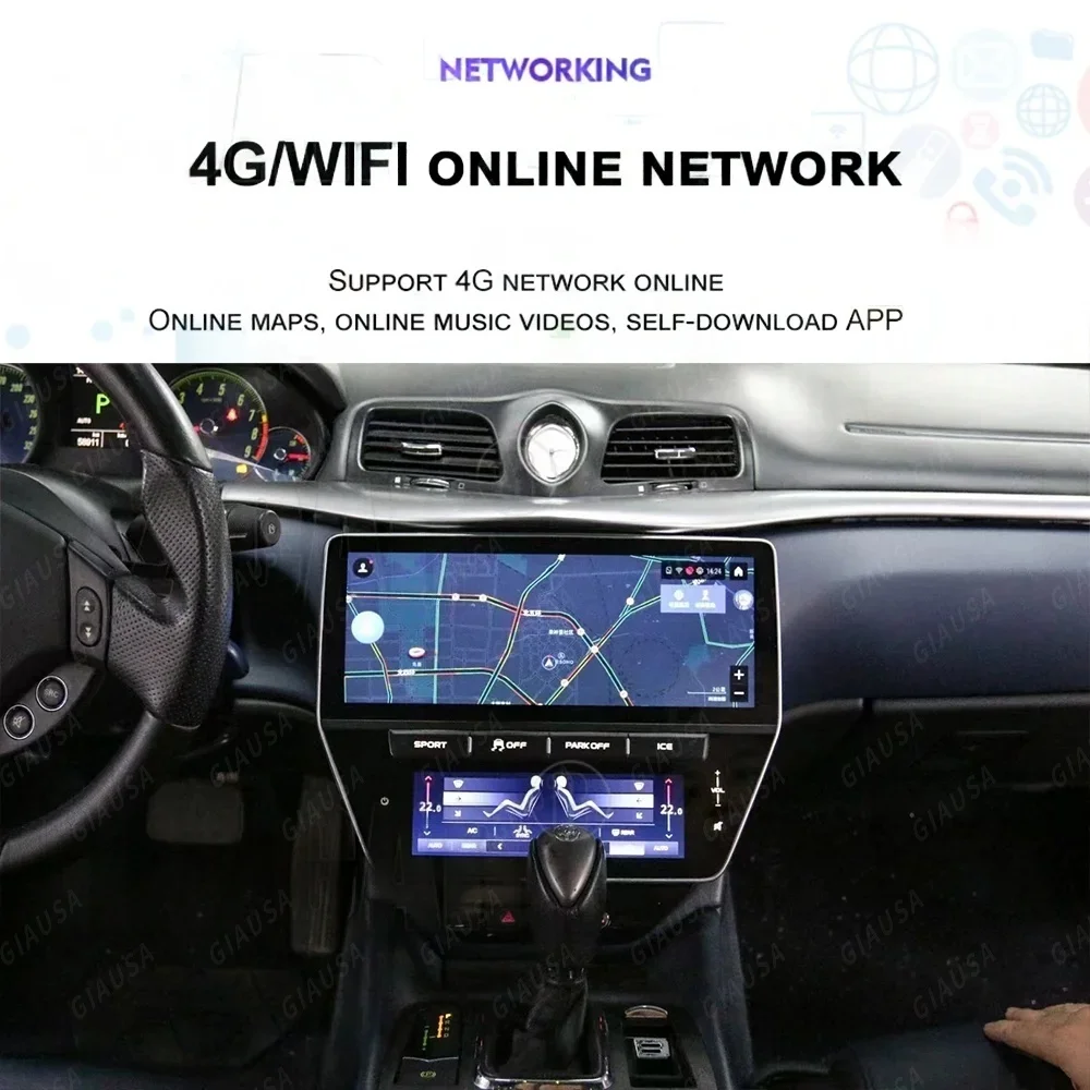 LY 22 بوصة أندرويد السيارات شاشة راديو السيارة لمازيراتي جران توريزمو GT/GC 2007 -2015 الوسائط المتعددة مشغل فيديو ستيريو لتحديد المواقع Carplay DSP #6