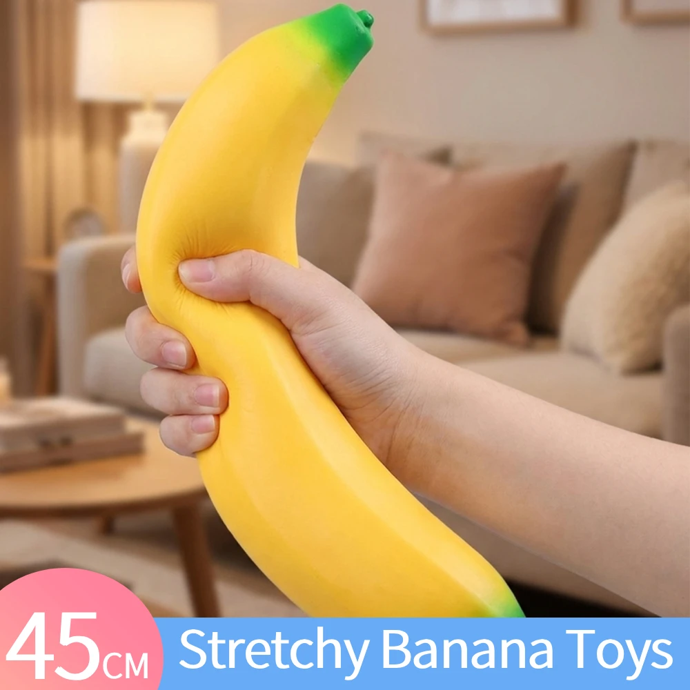 

Banana Toy Jumbo 17.72 Inch Stretchy Banana Toys Stretchy Slow Rising Toy for Relief Birthday Decoration Party Supplies