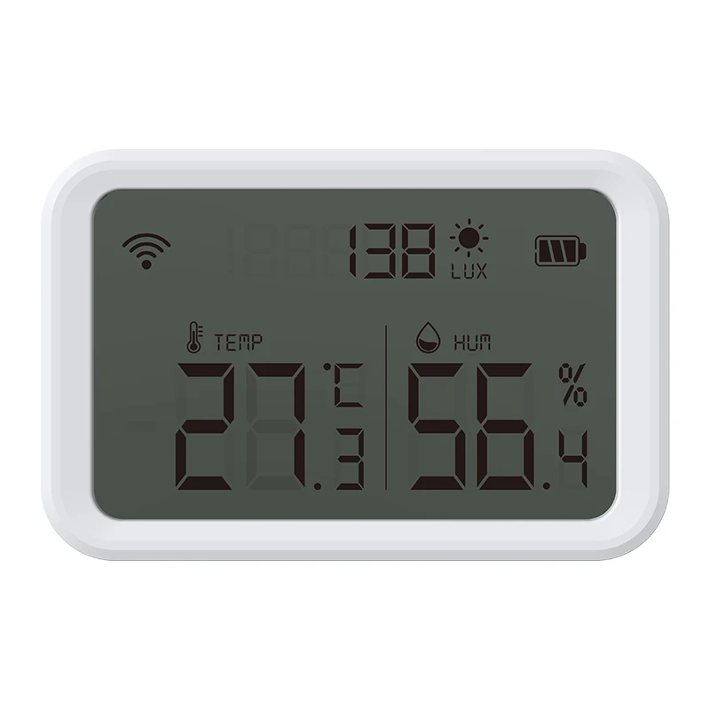 Imagem -05 - Detector de Umidade Interior Display Grande Detecção de Intensidade de Luz Casa Inteligente Sensor de Temperatura Controle de Aplicativos