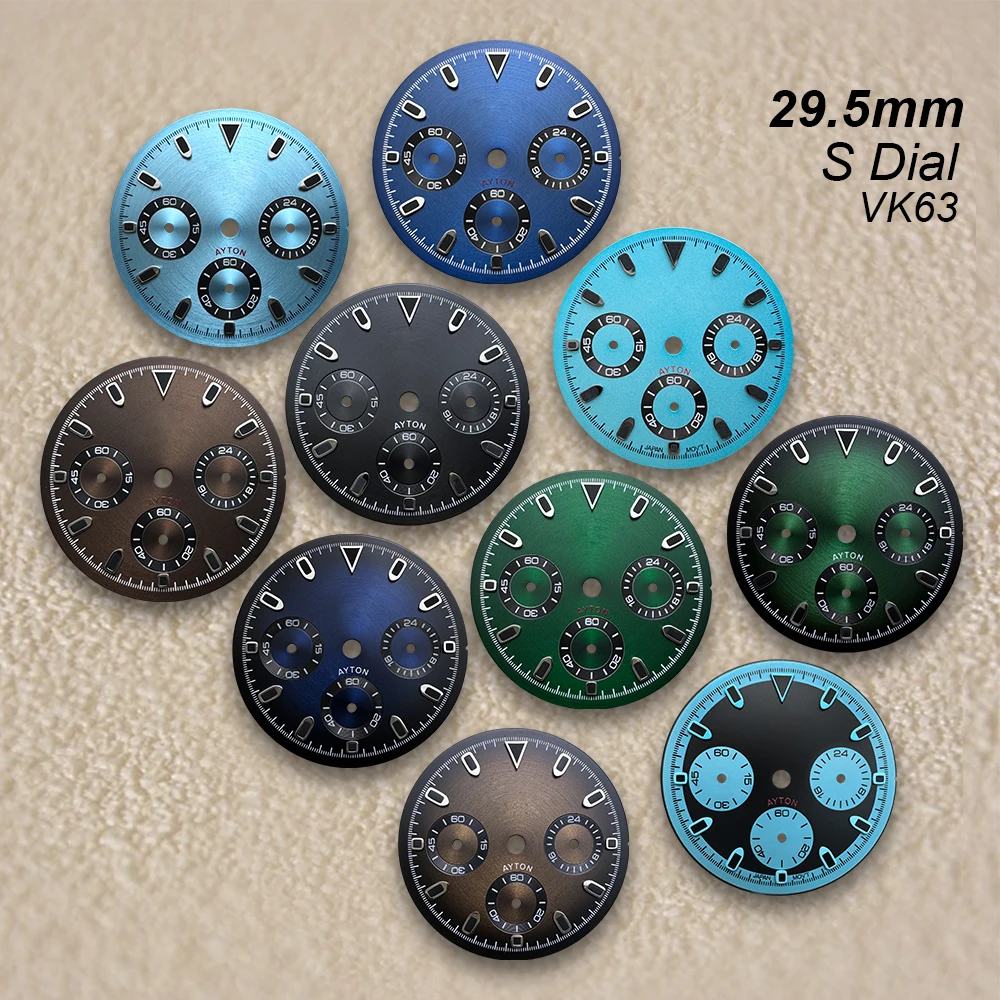 Quadrante Panda DTN con logo S da 29,5 mm, adatto al movimento VK63, nessun modello CD luminoso, accessori per orologi di alta qualità