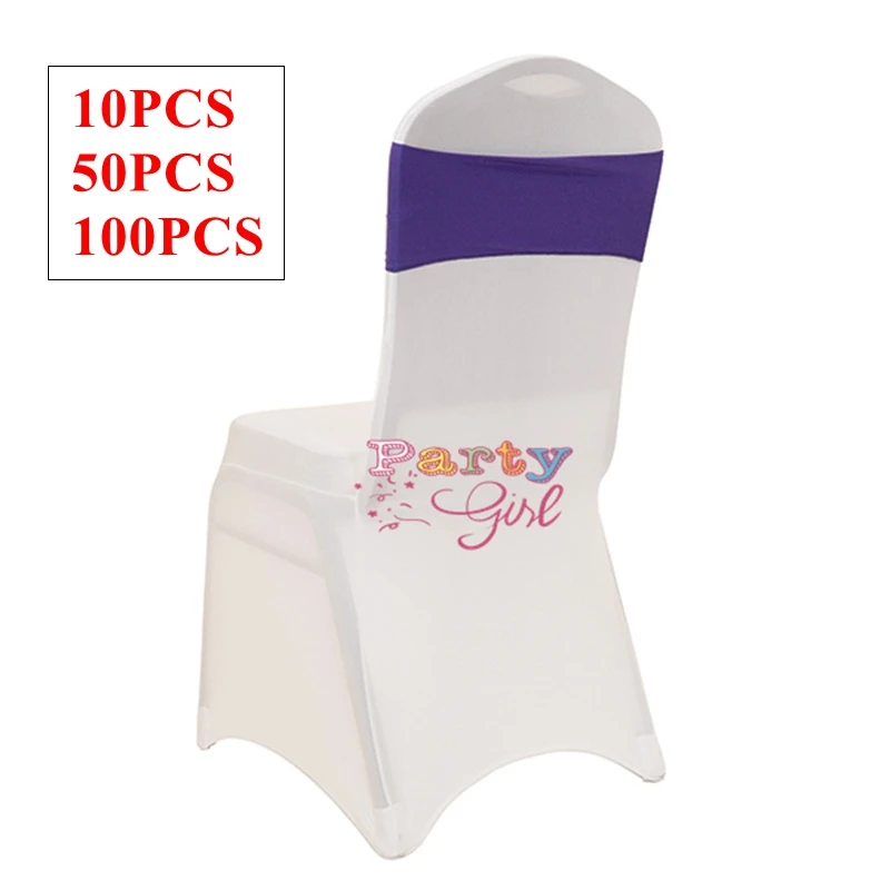 

Фиолетовый однослойный ремешок для стула из лайкры, спандекс, пояс для стула с бантом, подходит для чехла на стул, свадебное украшение для вечеринки, рождественского украшения