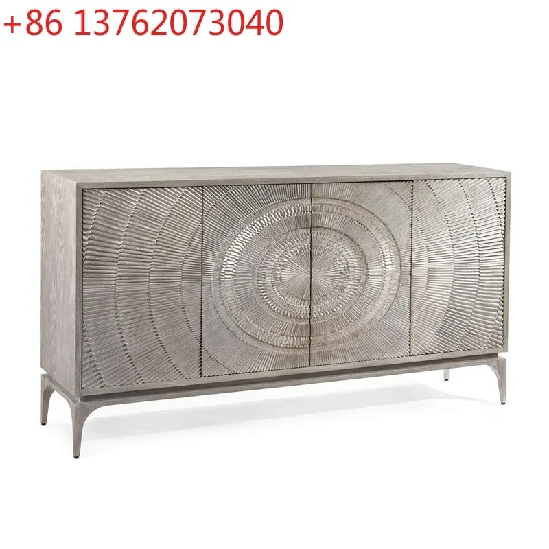 

Premium living room wall locker silver old French side cabinet