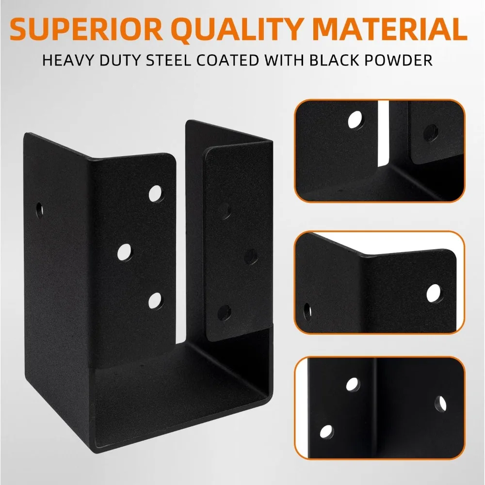Soporte Oculto para Vigas de 4x6, Soporte Resistente para Vigas de 4x6, Ideal para Estructuras de Columpios, Pasamanos y Cercas