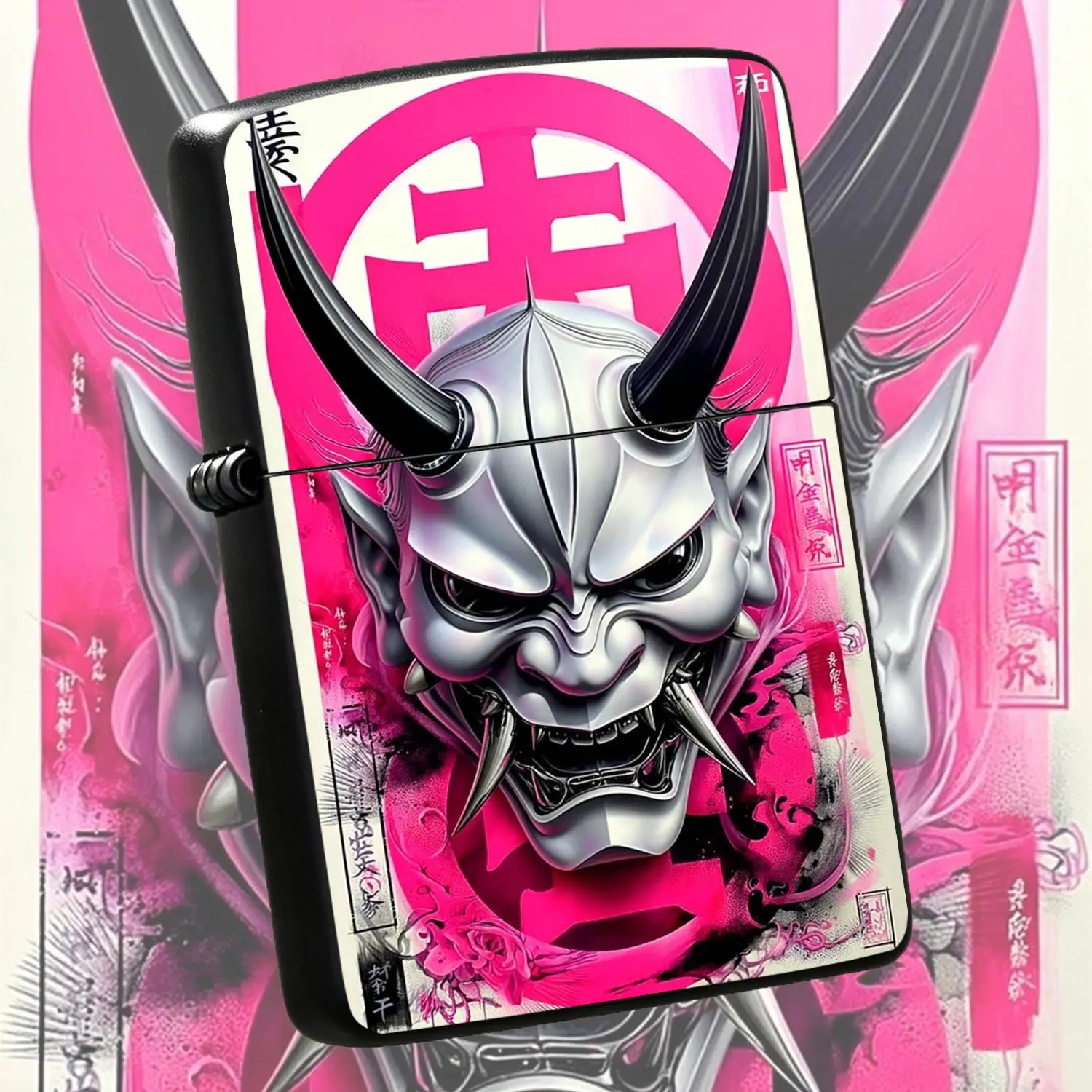 Trendy Japanese Hannya Mask Art Lighter, Cyber Ukiyo-E Style Creative Versatile Igniter, Perfect For Outdoor Camping, Lighting Candles Incense, Daily Carrying Decorative Unique Gift For Art Lovers A Humorous And Interesting Lighter
