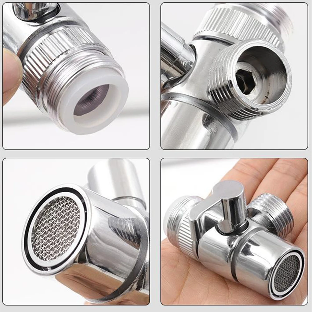 Adaptador de grifo con interruptor de diseño multifuncional, válvula desviadora, conector de grifo de agua, válvula adaptadora de nota de bidé para baño