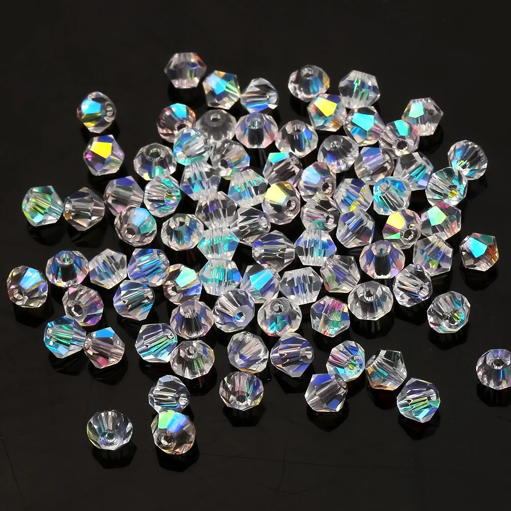 الأوجه الزجاج كريستال Bicone الخرز فاصل فضفاض DIY بها بنفسك اليدوية مجوهرات 2 مللي متر 3 مللي متر 4 مللي متر 6 مللي متر 8 مللي متر 10 مللي متر أساور القلائد أقراط