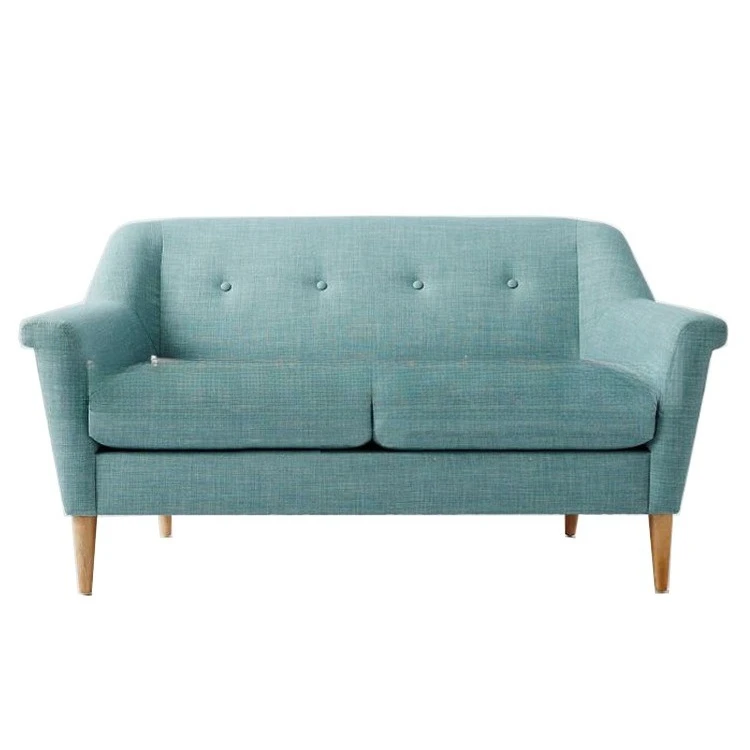 

Nordic style fabric buckle soft bag double sofa, simple and modern living room three-person leisure sofa