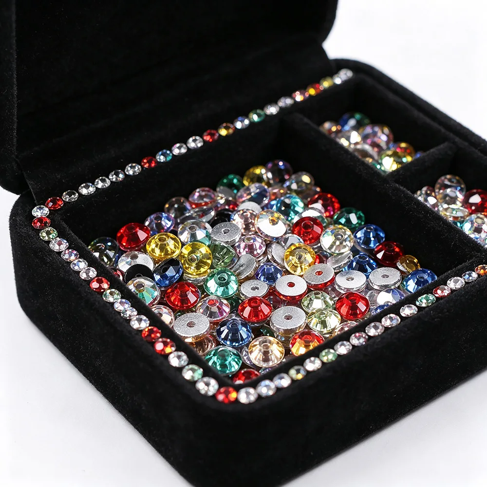 500-1000 Stück gemischte Größen, aufnähbare Strass-Kristalle AB, flache Glasperlen, nicht heißfixierbare Näh-Strasssteine für Kleidungsstücke und Stoffe. – Detail 9