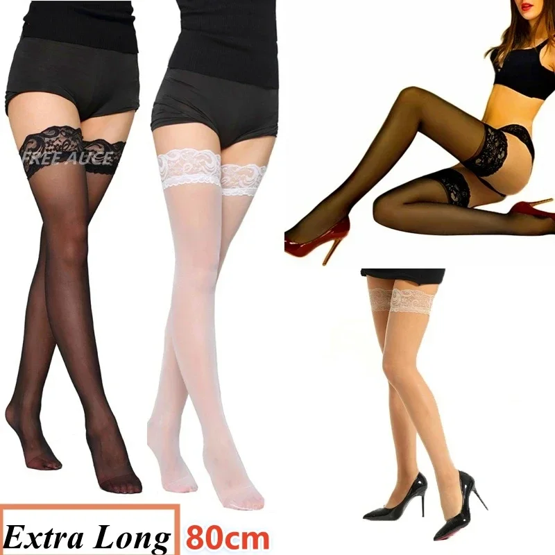 Lengthen Women Stockings Lace Tall Woman Stocking Extra Long  Lace Socks FREEAUCE