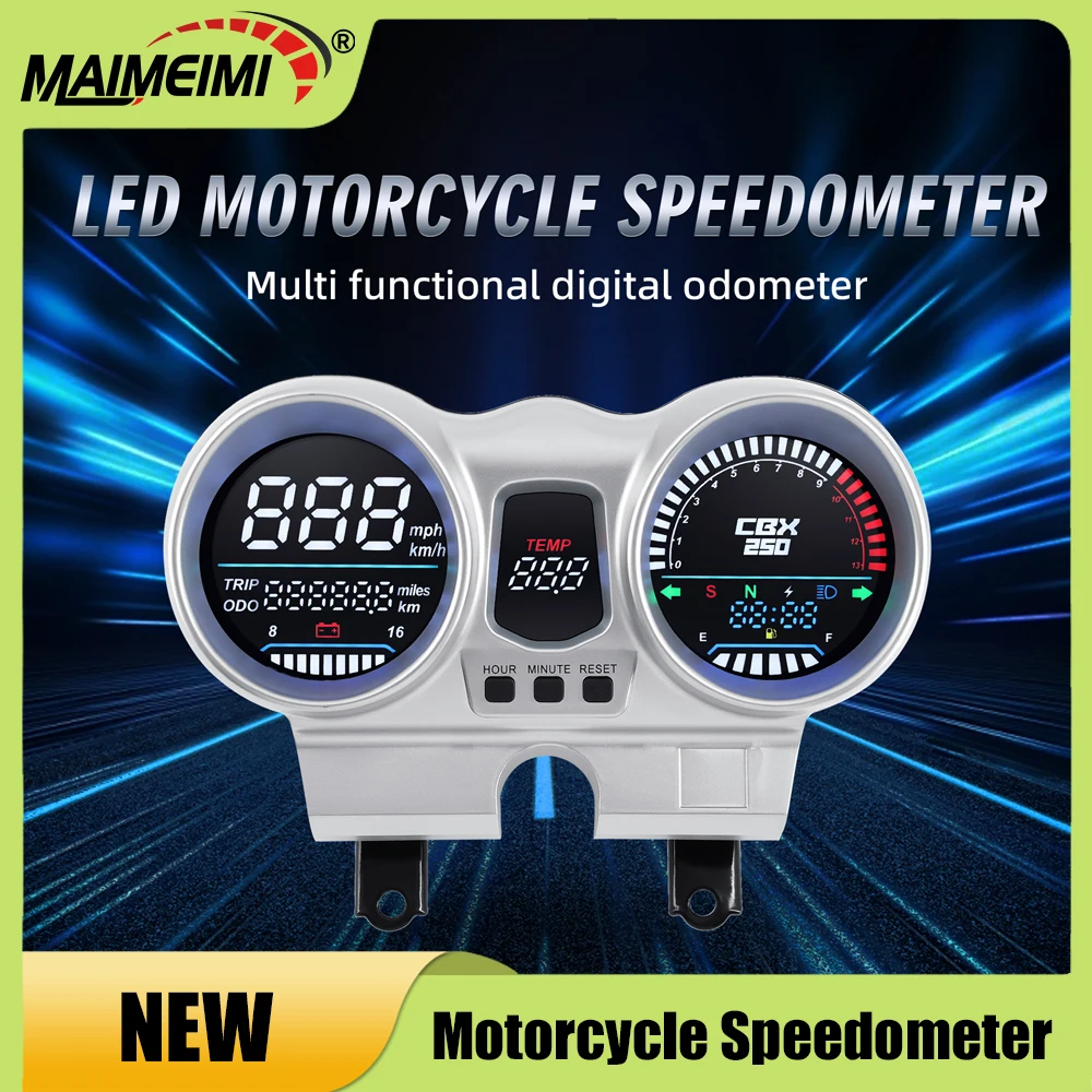 

Для Honda CBX250 CBF250 Twister 2001-2008 светодиодный цифровой мотоциклетный спидометр одометр с уровнем топлива, температурой, напряжением, отображение времени