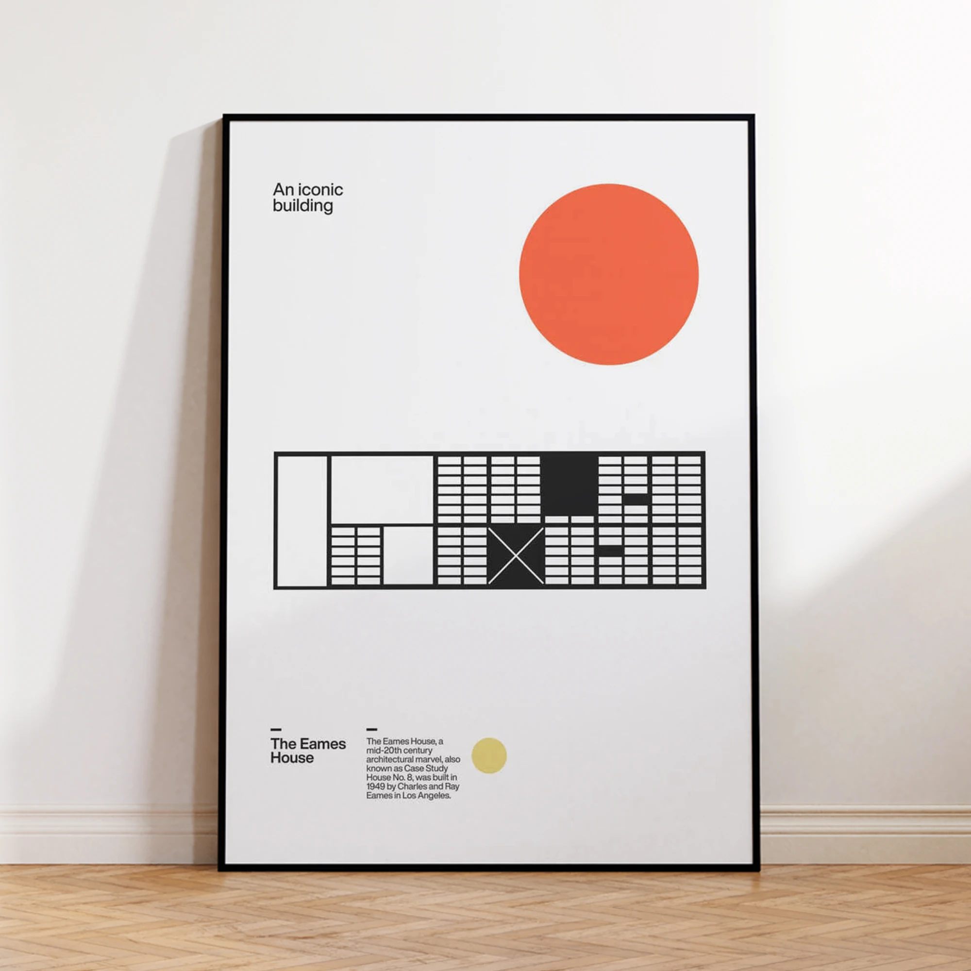 Cuadro moderno y minimalista para pared de la casa Eames, pintura en lienzo, póster, imagen para sala de estar, dormitorio, decoración del hogar