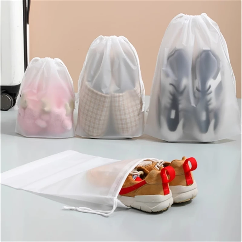 Thick Non-woven Fabric Drawstring Pouch Travel Storage Bag Underwear Clothing Shoes Bag Waterproof Household Storage Totebag