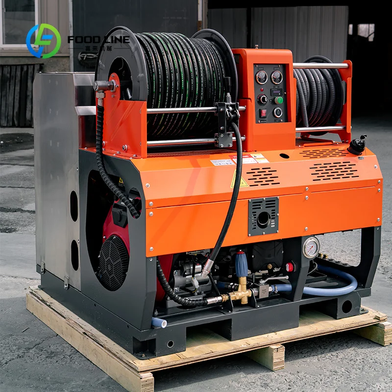 Custom sewer dredging jetter pipeline washing system high pressure jet cleaner dual hose reels for van mounted municipal work