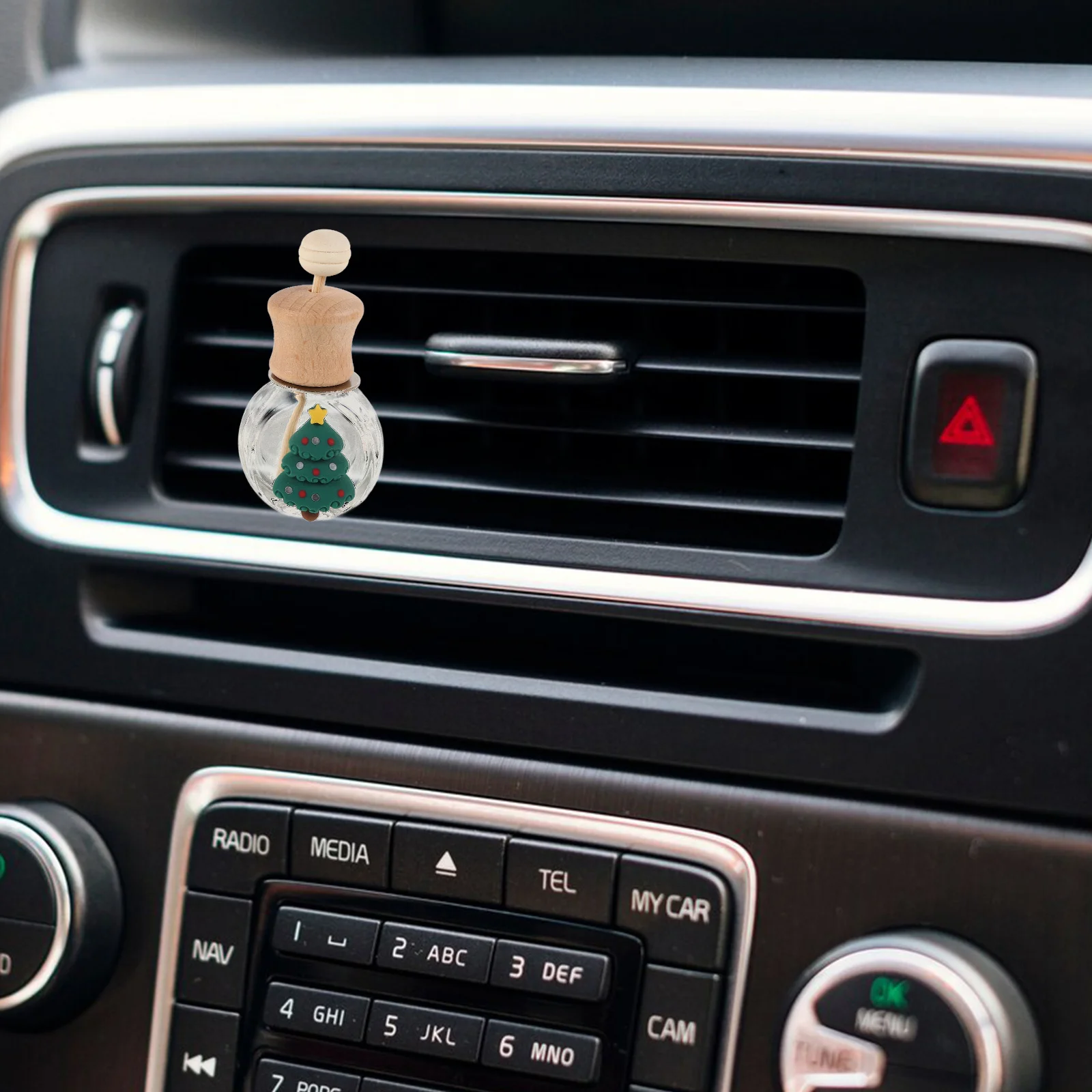 

3Pcs Christmas Car Air Vent Perfume Bottle Cute Aromatherapy Diffuser for Holiday Fragrance Car Lovers Gift Idea Wood Scent Clip