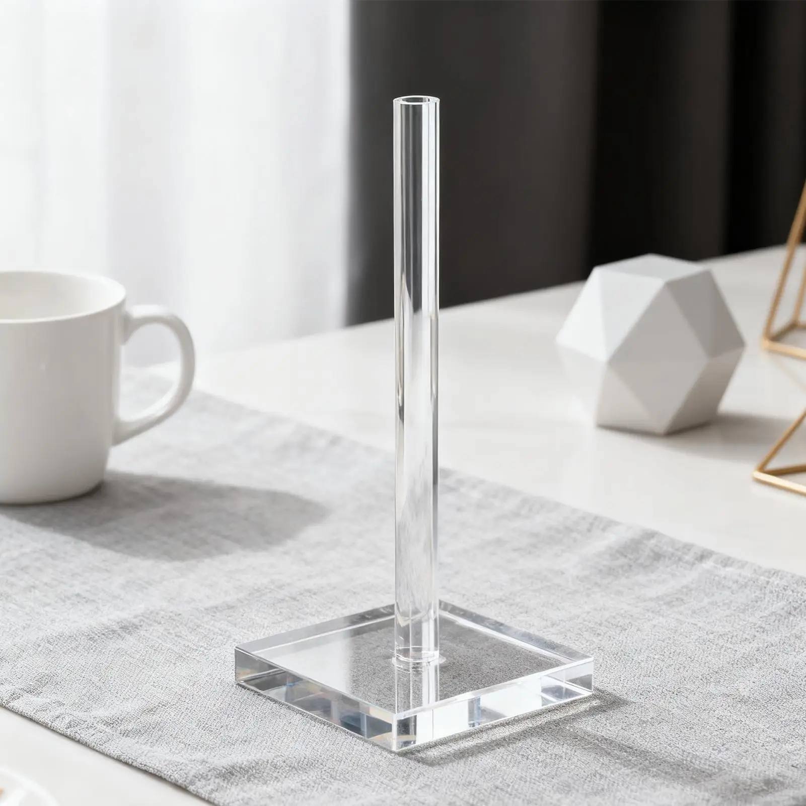 

Paper Towel Holder Acrylic Tissue Roll Organizer Paper Towel Holder for Toilet Pantry Desk Apartment Nursery Cabinet