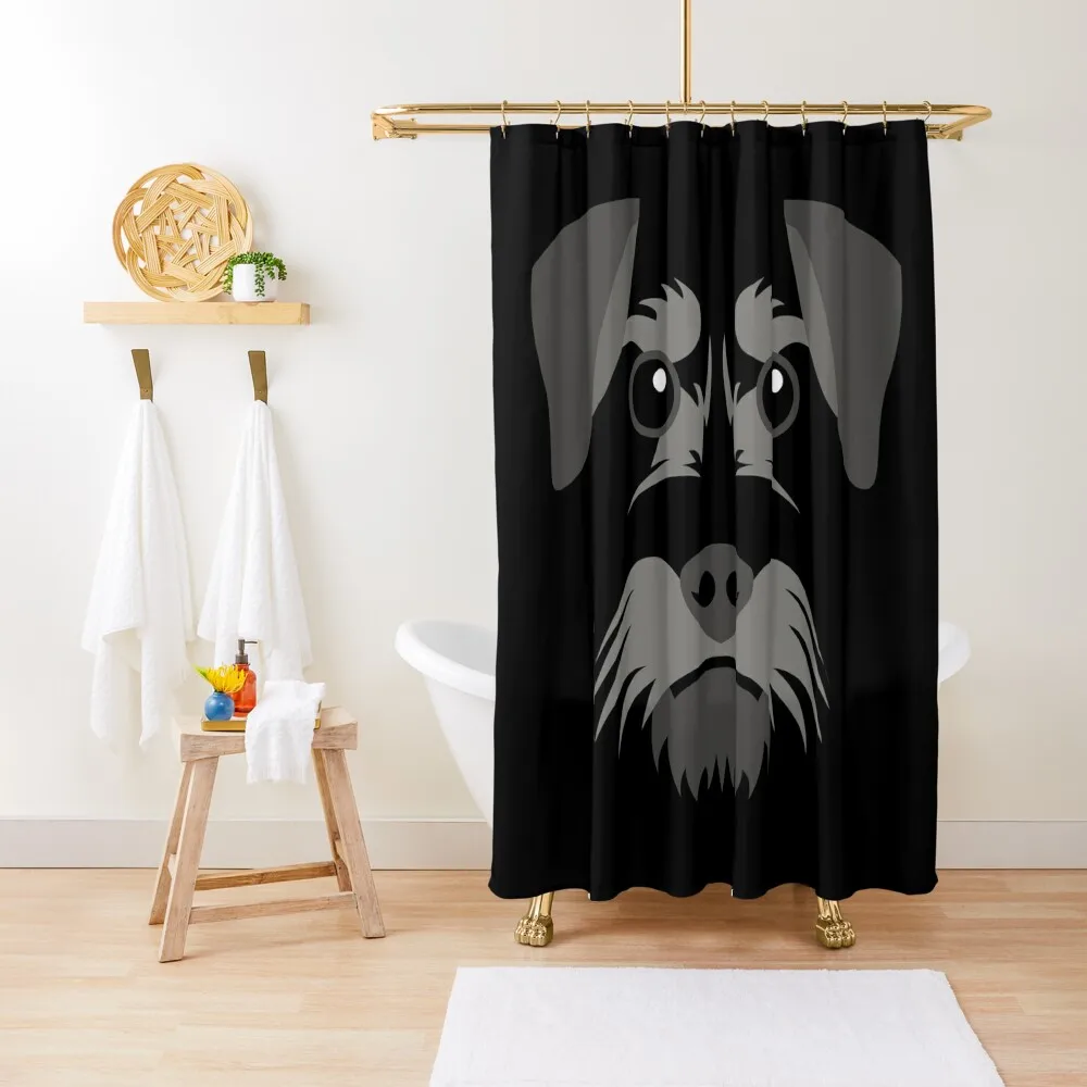 Miniature Schnauzer Dog Face Shower Curtain Cute Shower Luxury Bathroom Shower Curtain