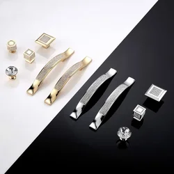 1PC Home Kitchen Decor Modern Diamond Knobs Crystal Drawer Cabinet Cupboard Wardrobe Door Handle Pulls Home Improvements