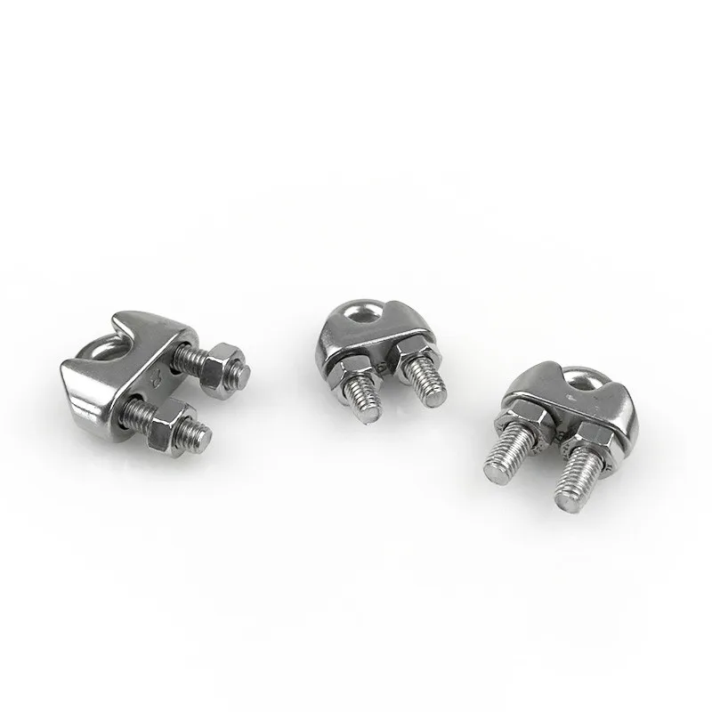 1pc-5pcs 304 Stainless Steel Wire Rope Clips M2/3/4/5/6/8/10/12mm U type clamp Wire Rope Clip Cable Bolts Rigging clamps