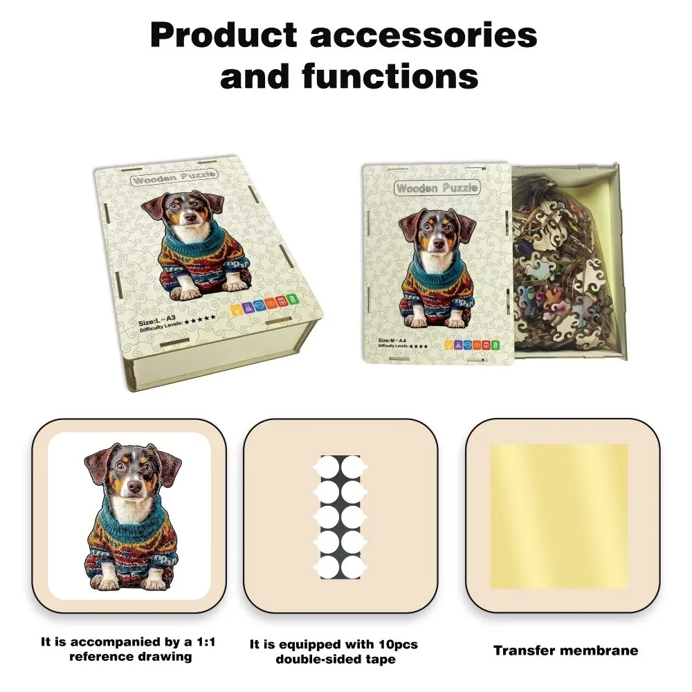 

107/201pcs 2 Size Dog Puzzle Challenging Montessori Thinking Dachshund Jigsaw Unique Irregular-shaped Puzzle Christmas Gifts