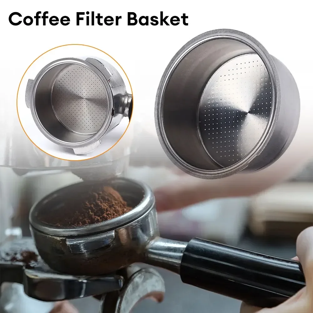 

51mm Stainless Steel Coffee Filter Basket 1/2 Cup Espresso Machine Dripper Portafilter Coffee Maker Strainer Coffee Puck Screen