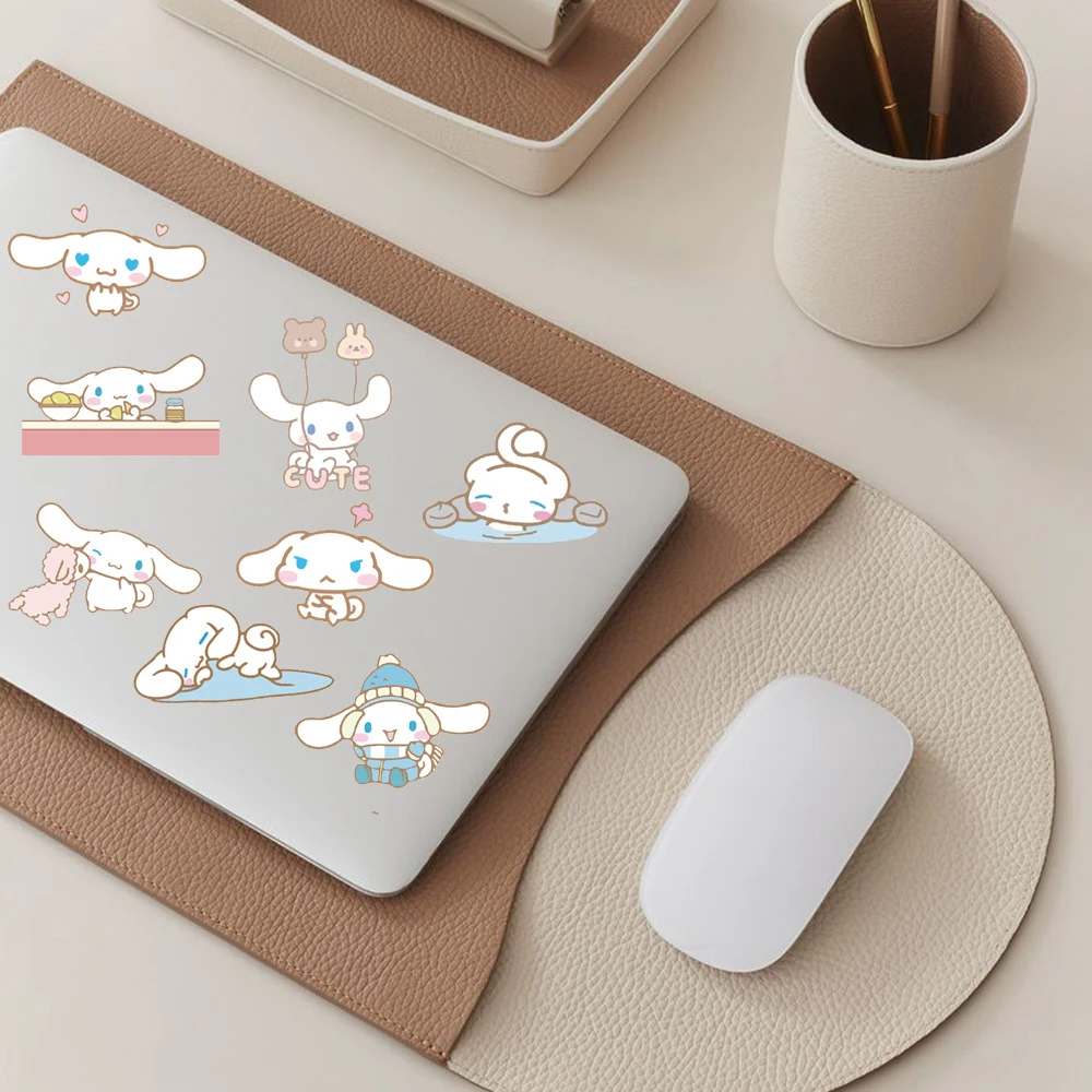 10/30/50PCS Sanrio Cute Cinnamoroll Stickers Cartoon Kids DIY Funny Decals Gift Toy DIY Suitcase Phone Skateboard Fridge Helmet