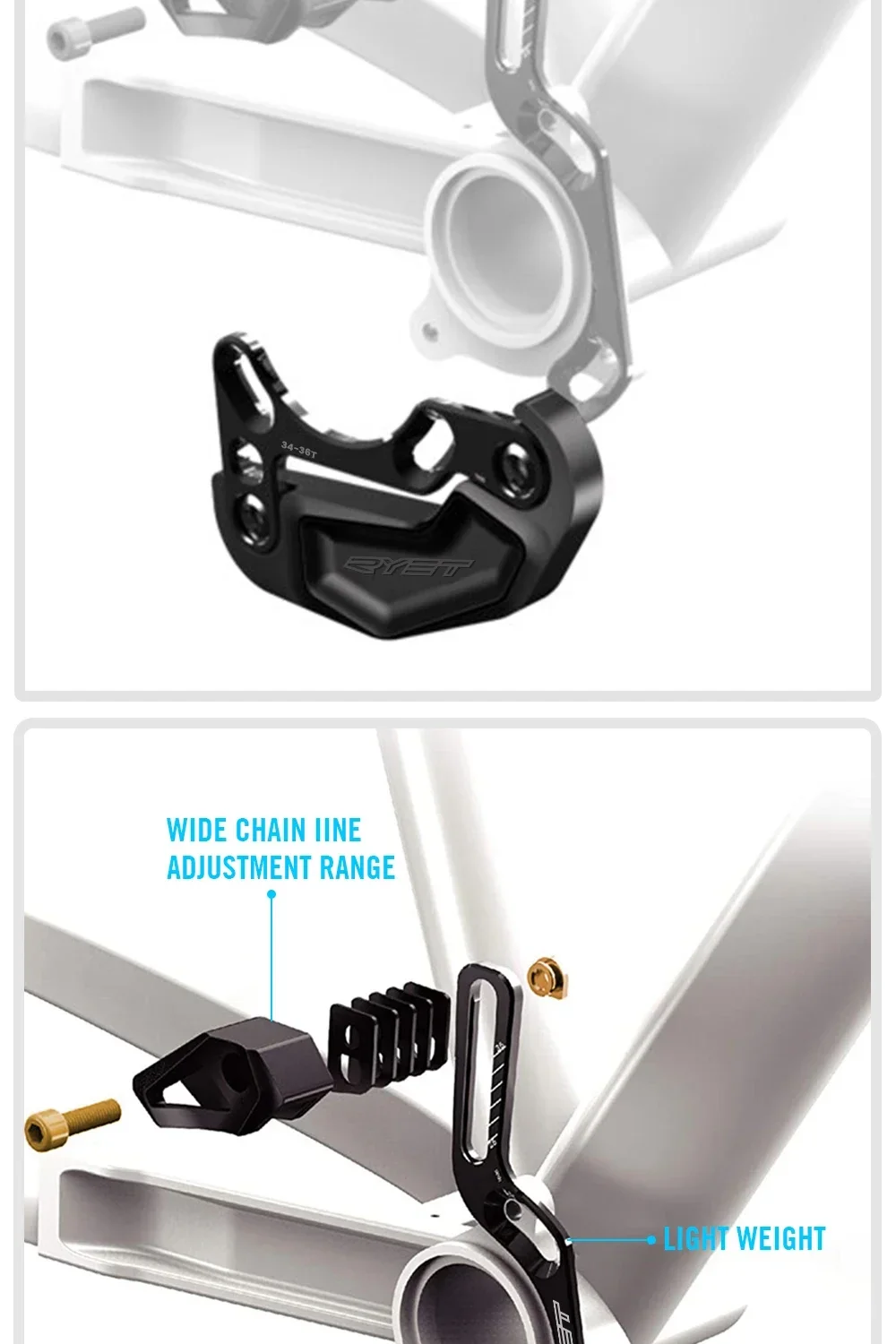 RYET MTB Fahrradkettenführung ISCG05 BASH GUARD Stabilisator 26-32T 34-36T Kettenblatt-Schutz BASH PLATE Fahrradketten Fahrradteile – Detail 3