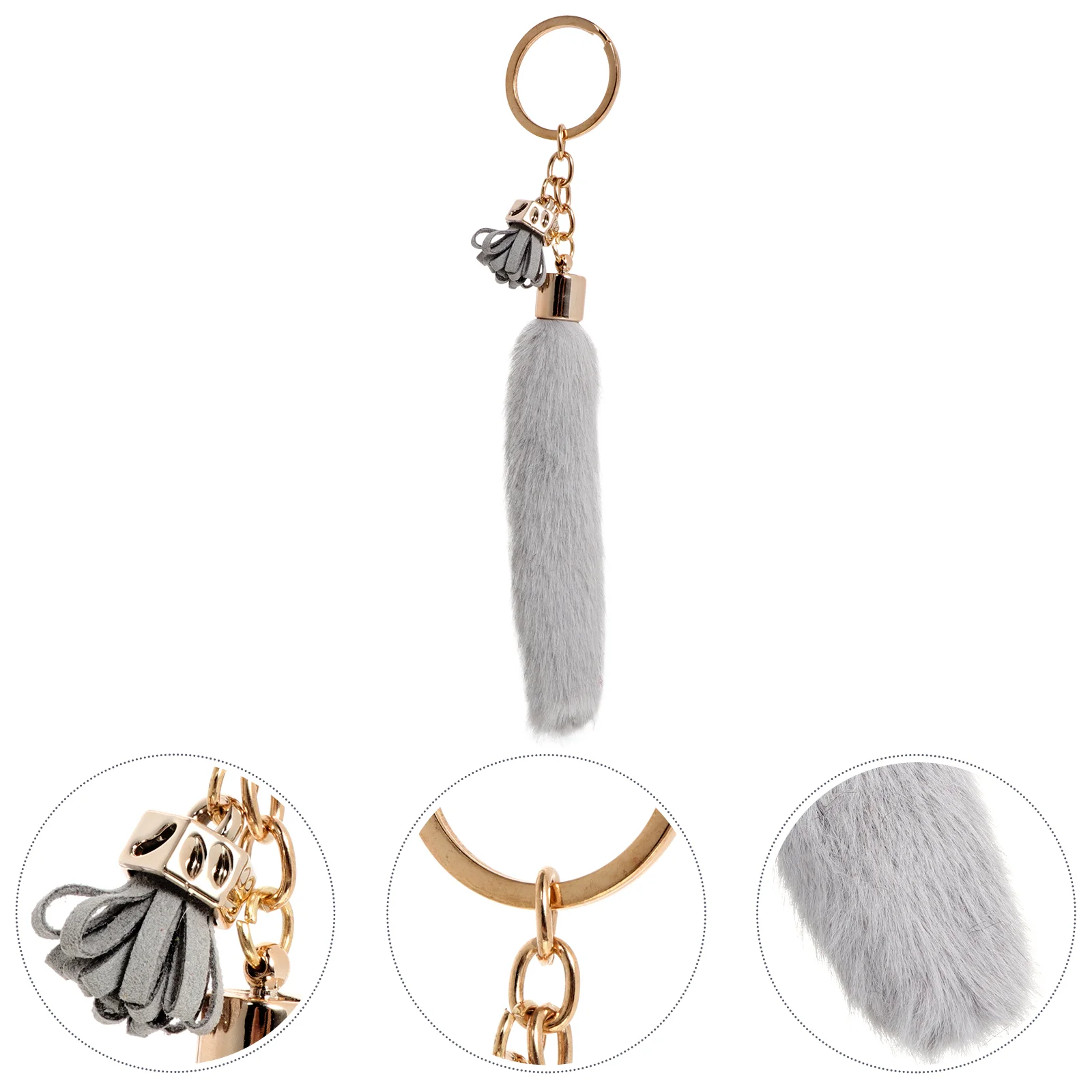 3 Pcs Tassel Keychain Lovely Chains Creative Plush Ring Bag Pendant Fashionable