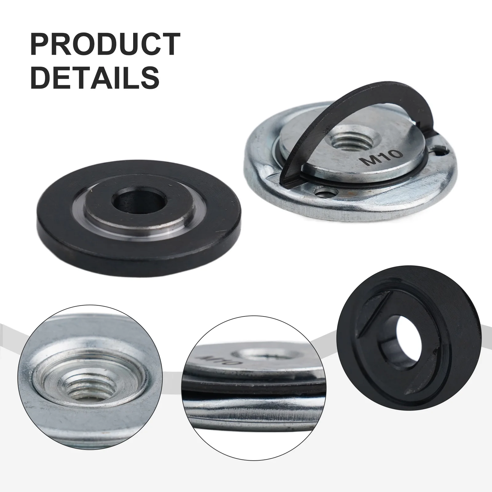 Angle Grinder Quick-Release Self-Locking Grinding Head Pressing Plate Flange Nut, M10 Polisher Pull-Ring Type Accessories