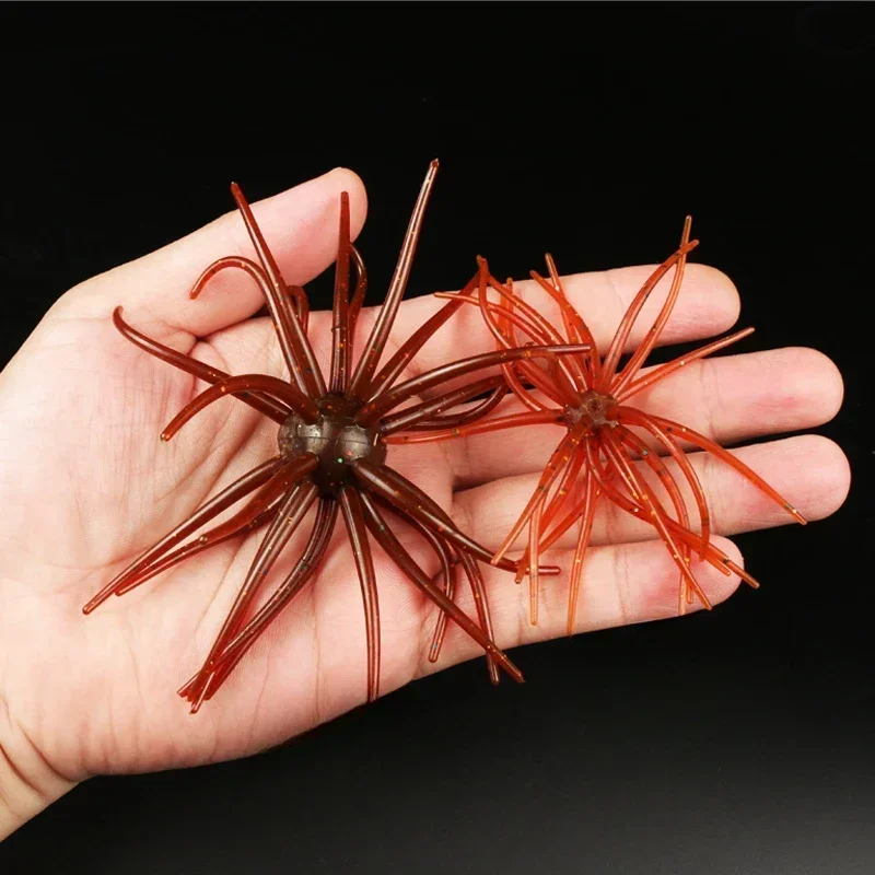 Schwimmender Gummiköder, 2,7 g, 8,2 g, 24 Tentakel-Seeigel-Nest, weicher Wurm für Metallkopf, Jig, Barsch, Mandarinenfisch, Schlangenfisch, Wels