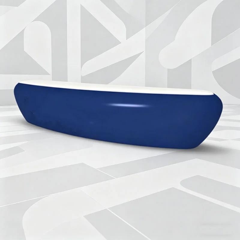 Blue Logo Reception Desks Beauty Salon Modern Welcome Design Reception Desks Cosmetic Shop Bancone Da Reception Office Furniture