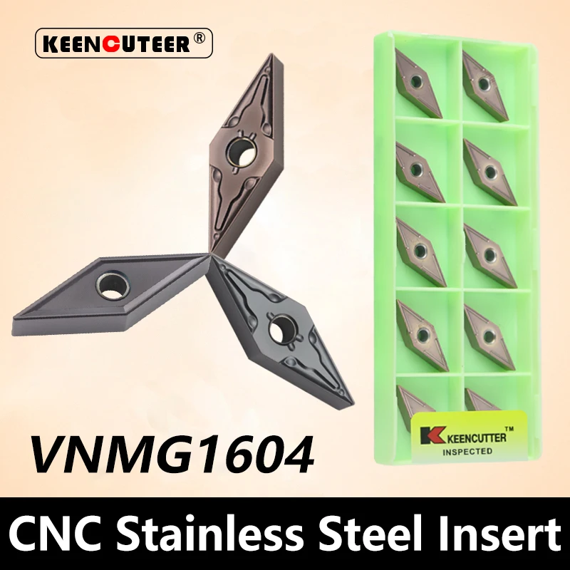 Vnmg Lâmina Vnmg160404 0408 ma ms Yz15tf Yz5018 Carboneto de Inserção para Mvjnr Torneamento Externo Ferramenta Aço Inoxidável Cortador Cnc Torno