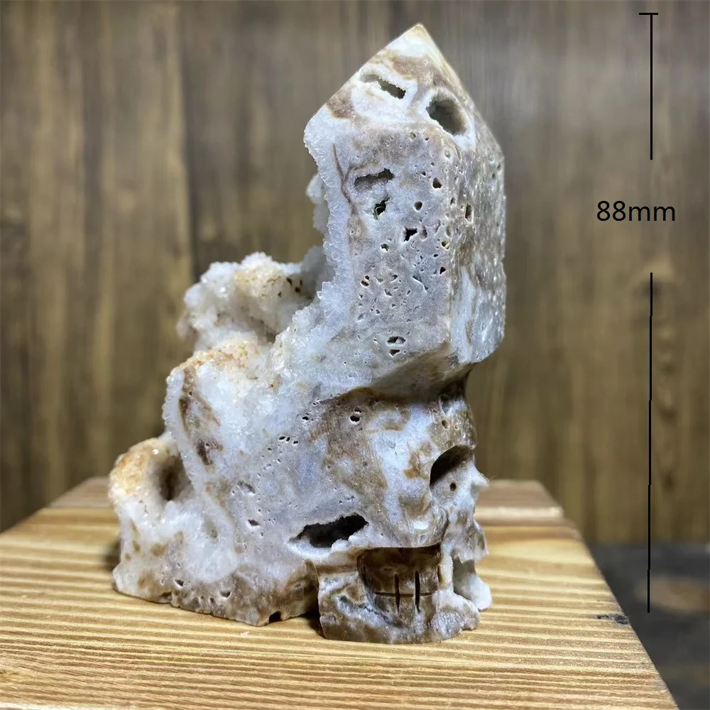 Natural  Crystal Sphalerite Skulls Druzy Stone Specimen Skeleton Quartz Raw Tower Healing Energy Reiki Home Decoration Gemstones