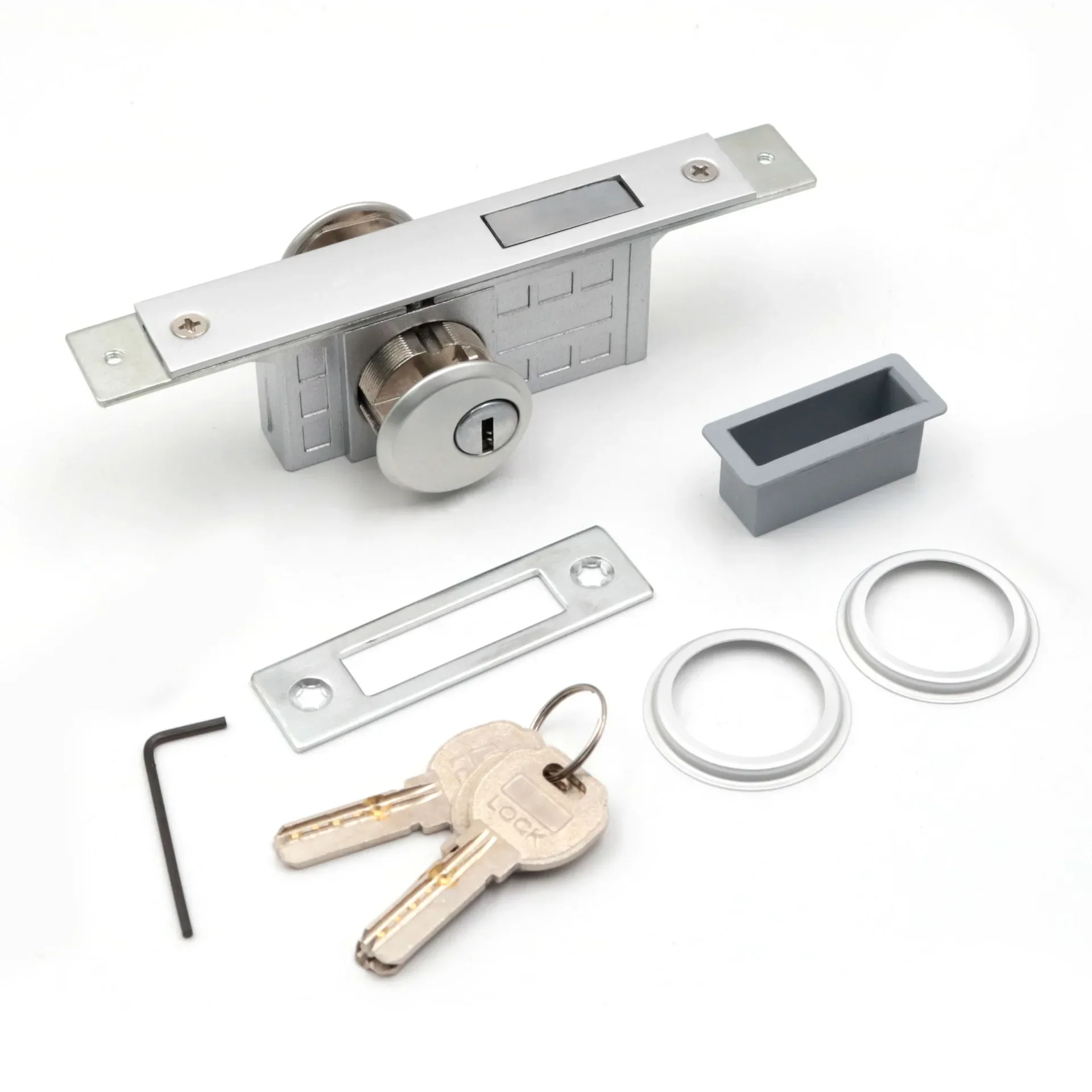 Porte profilée universelle en alliage d'aluminium, serrure à intervalles double face avec cadre, acc