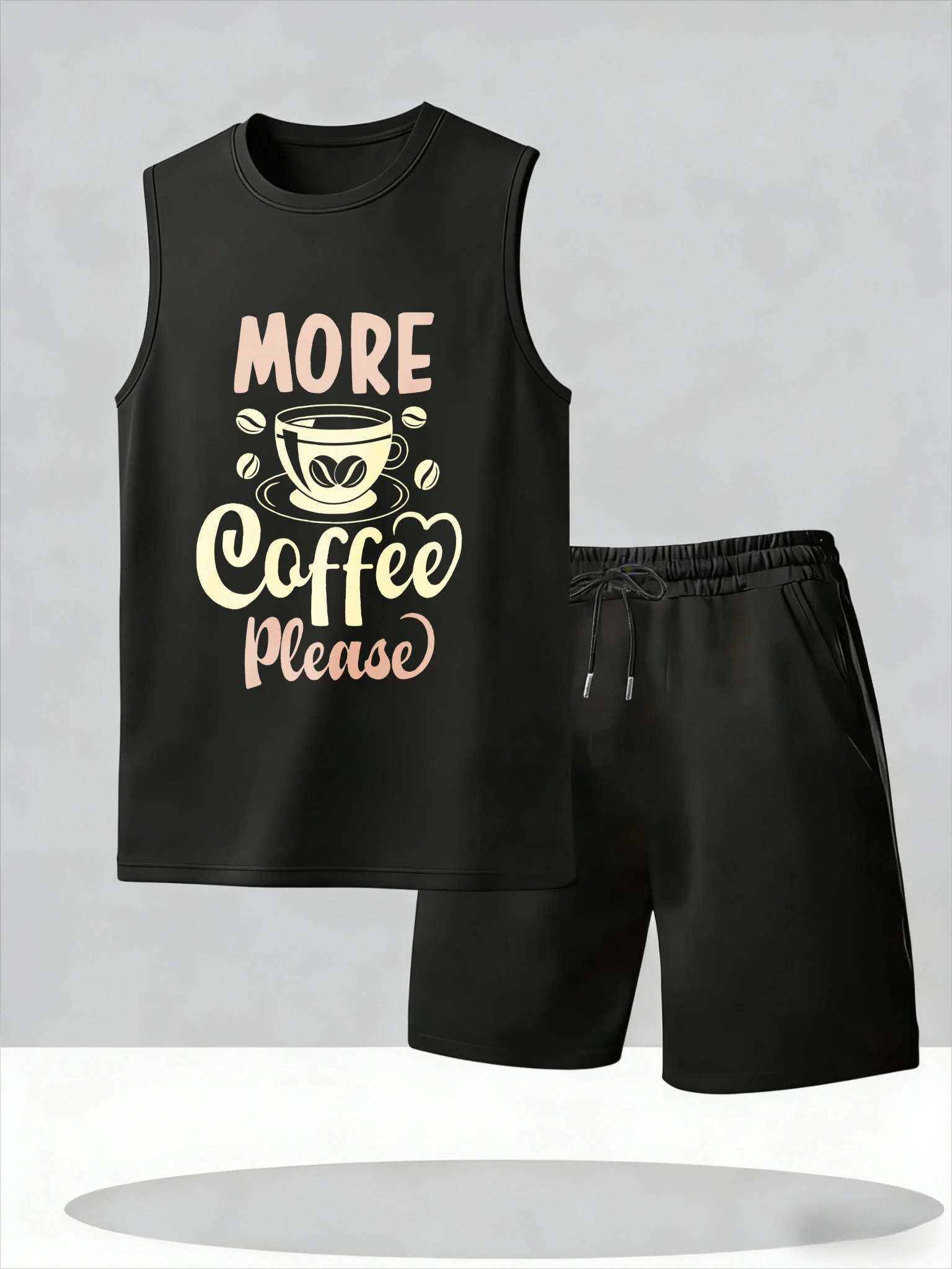 

Men's Tank Top Sets 2026 Summer Thin Quick Dry sports two-piece beach Breathable seaside Old money man sports oversize crewneck