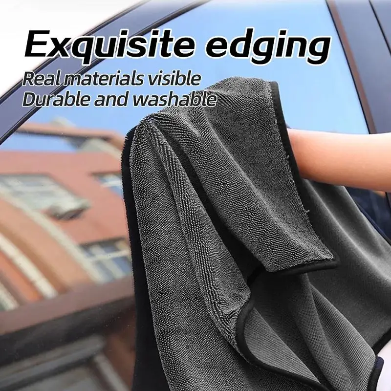 Micro Fiber Pile Auto Care Microfibre Detailing Microfiber Car Wash Cleaning Cloth Twisted Large Twist Loop Drying Towel For Car