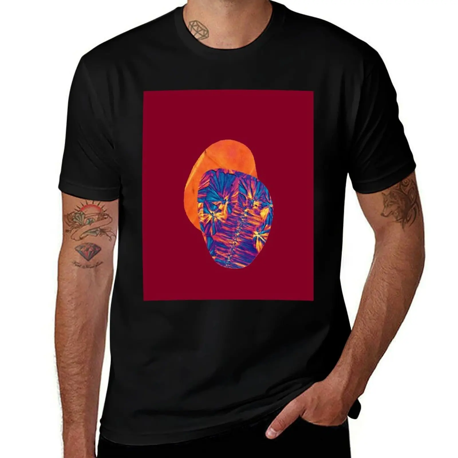 We Are Stars - Orange Abstract Art Collage Art Organic T-Shirt Dry Fit Athletic Short Sleeve Shirt T-Shirt