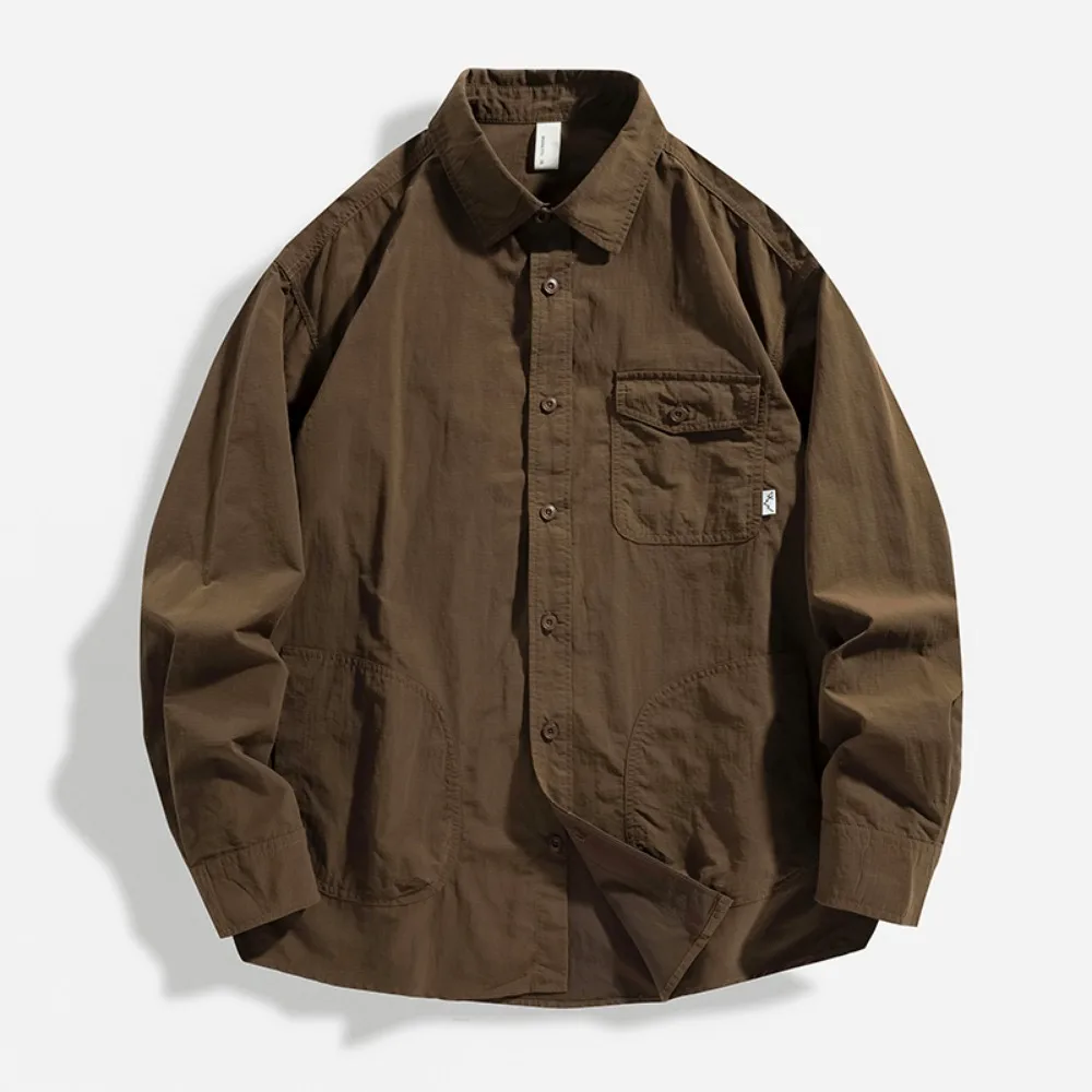 

Spring and Autumn Men's New Outdoor Style Multi-Pocket Design Shirt Long Sleeve Jacket Loose Casual Versatile Shirt