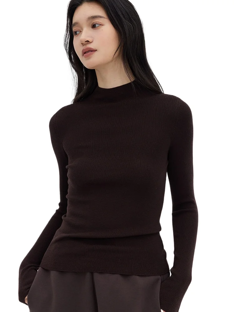 

Wang fried! 15.5 micron super160s golden wool island essence 18-pin seamless bottoming shirt with sweater for women